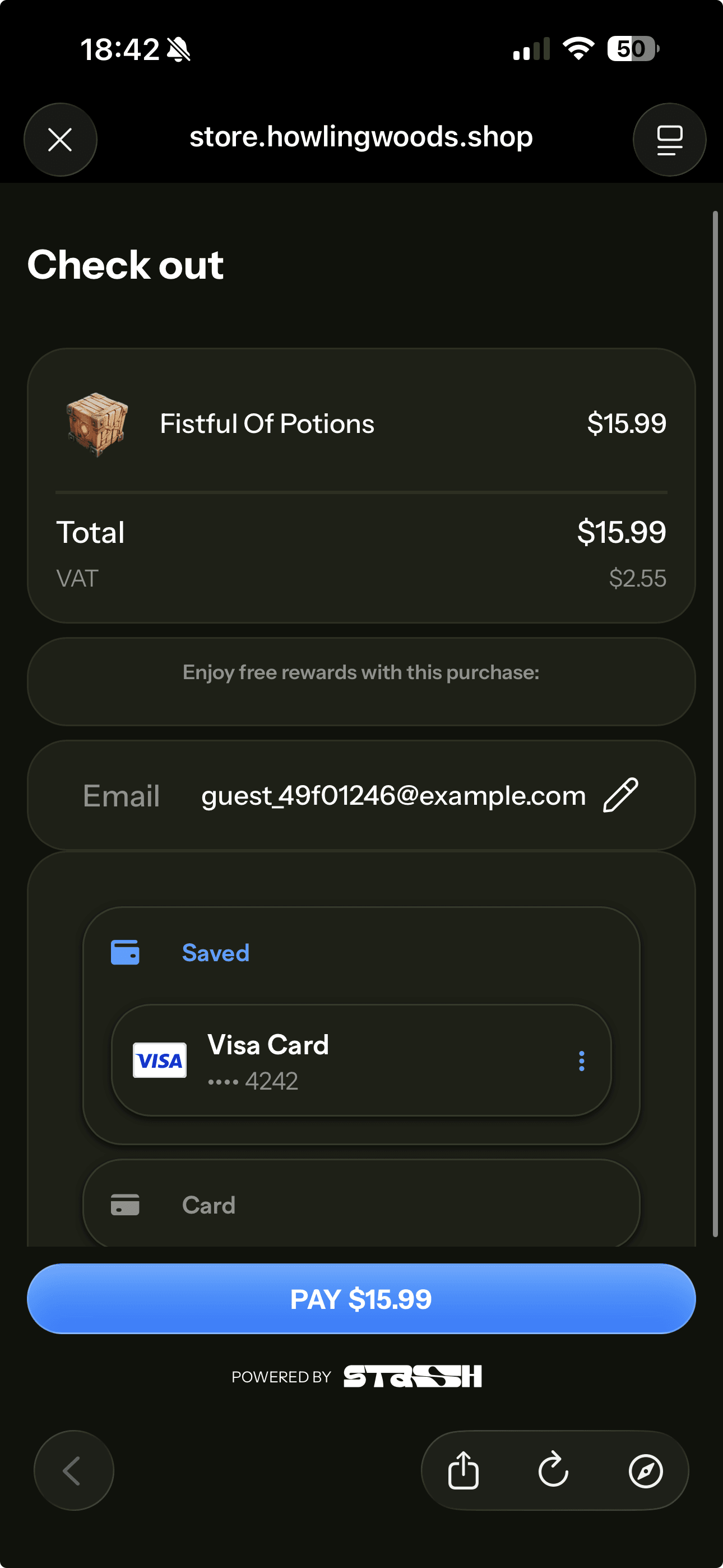 Stash Pay Chrome Custom Tabs Integration