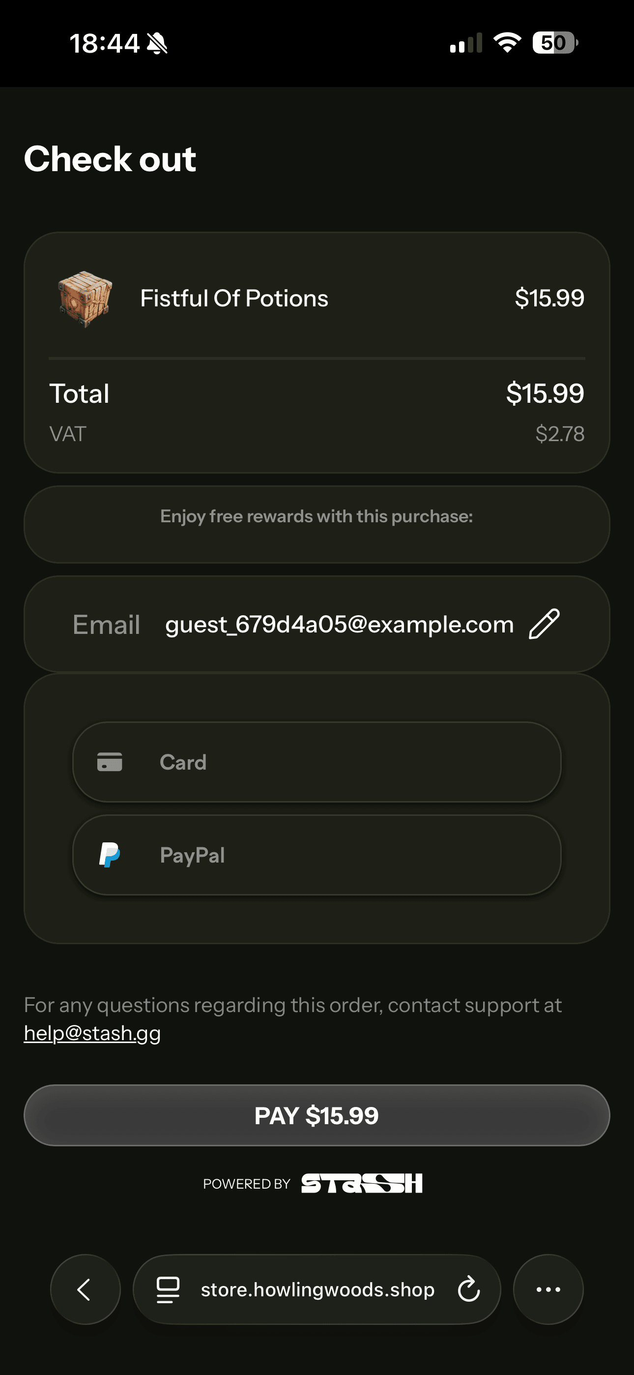 Stash Pay Web Browser Integration