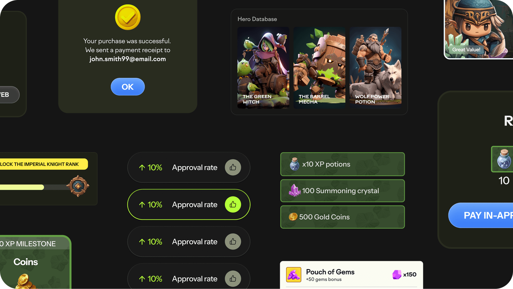 Stash Pay checkout highlights in dark mode
