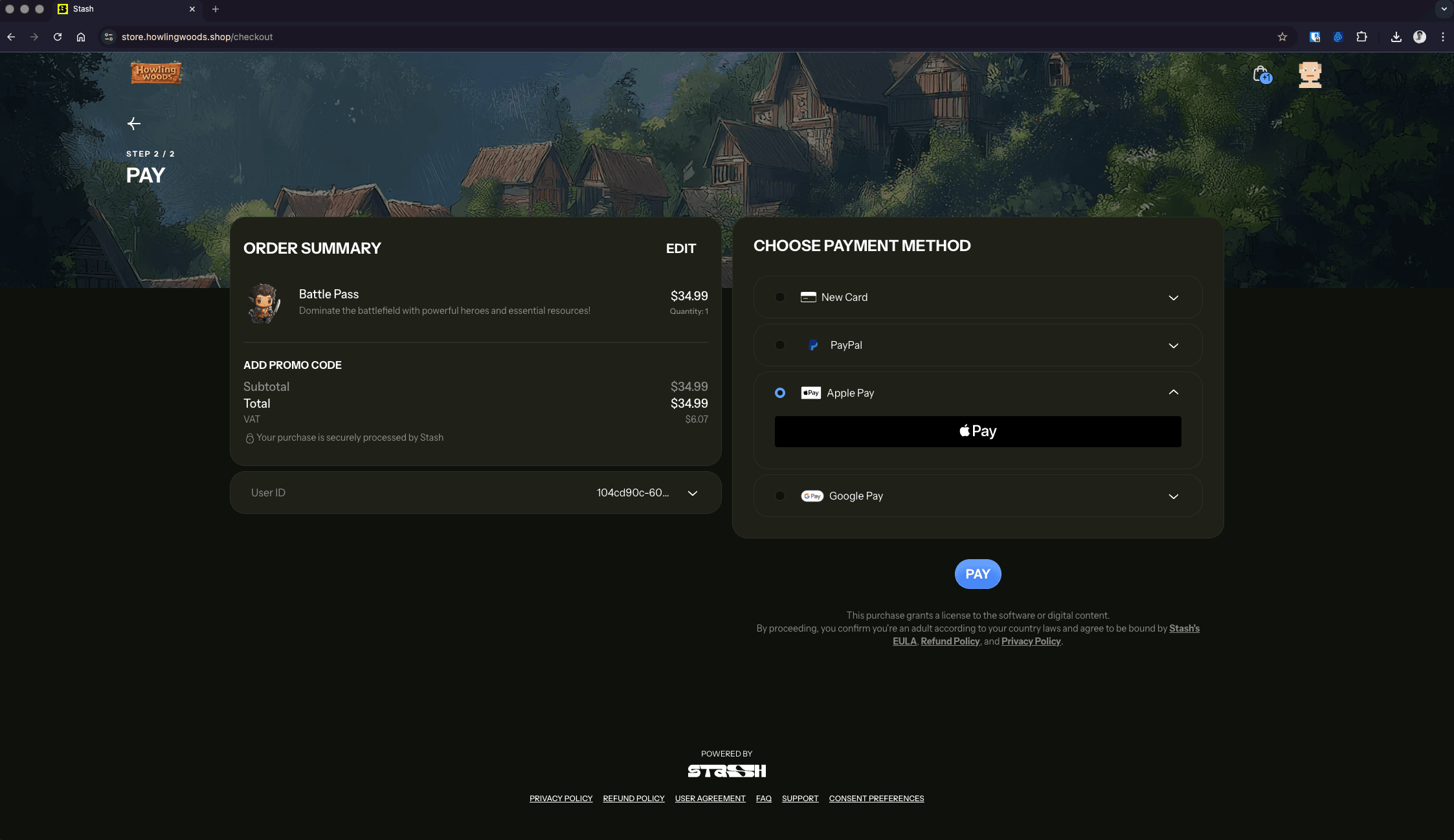 Stash Pay Web Integration