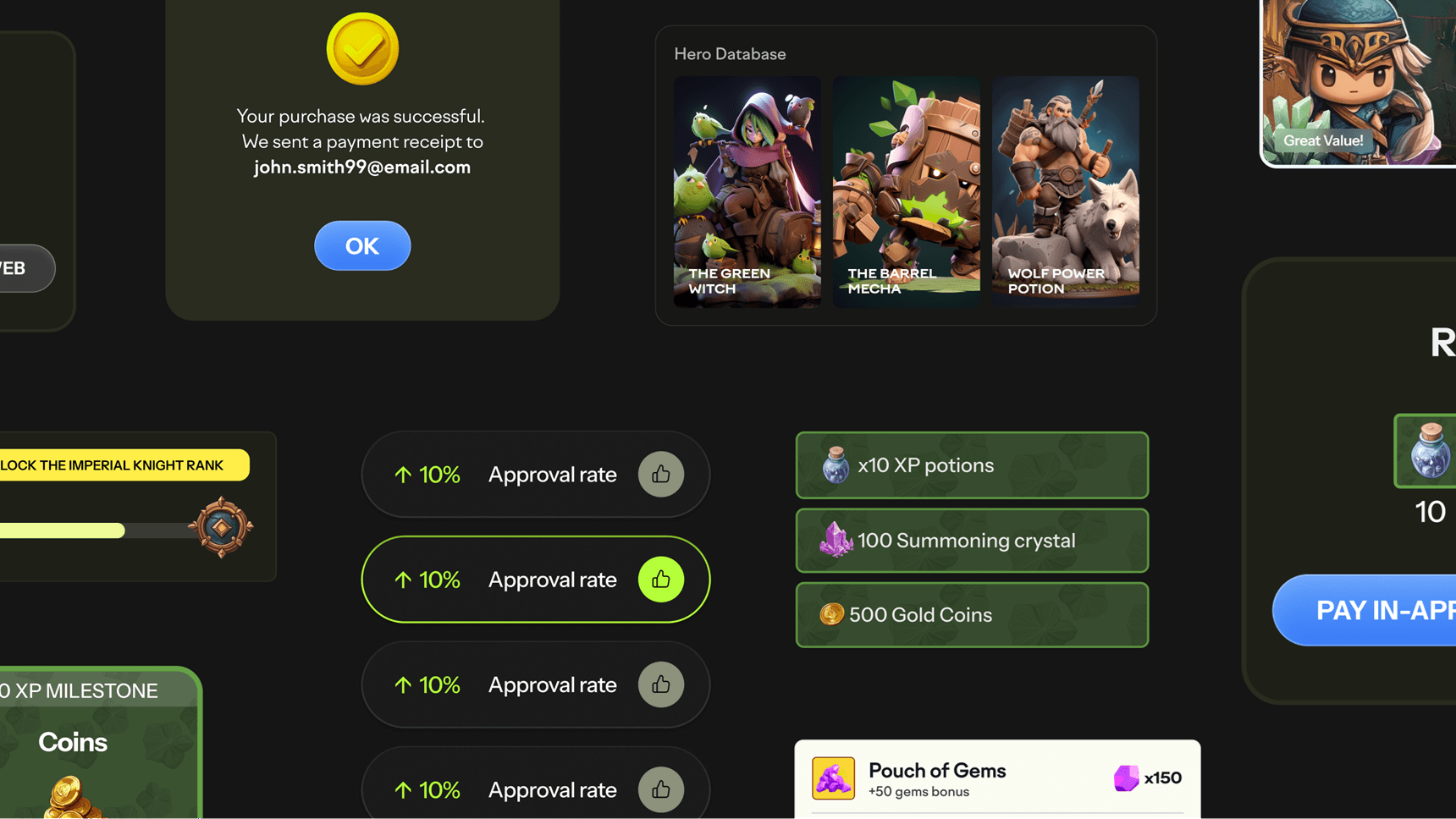 Stash Pay checkout highlights in dark mode